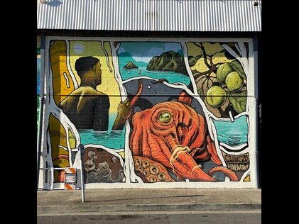 POW! WOW! Hawaii urban artwork, titled "Octopus", minutes away from Hilton Grand Vacations Hawaii resorts.