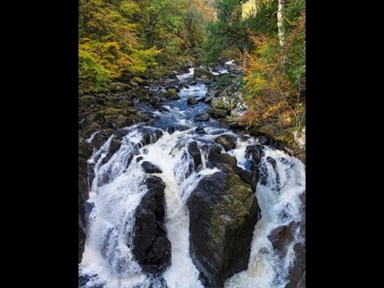 Picturesque river in Dunkeld, Scotland. 