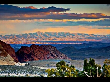 Red Rock Canyon at sunset, Las Vegas, Nevada. 