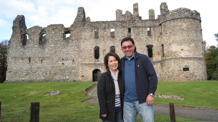 Hilton Grand Vacations Explorer, Sue M., in Scotland on her first trip to Europe.